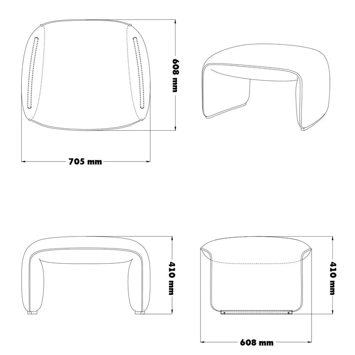 Minimalist mixed weave fabric stool elephant size charts.