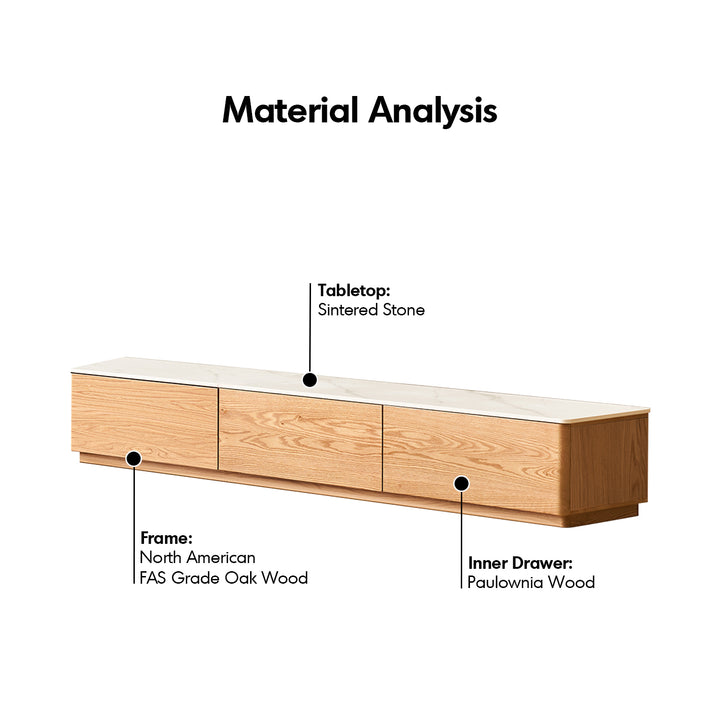 Minimalist oak wood sintered stone tv console lino detail 4.