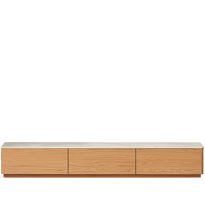 Minimalist oak wood sintered stone tv console lino detail 11.