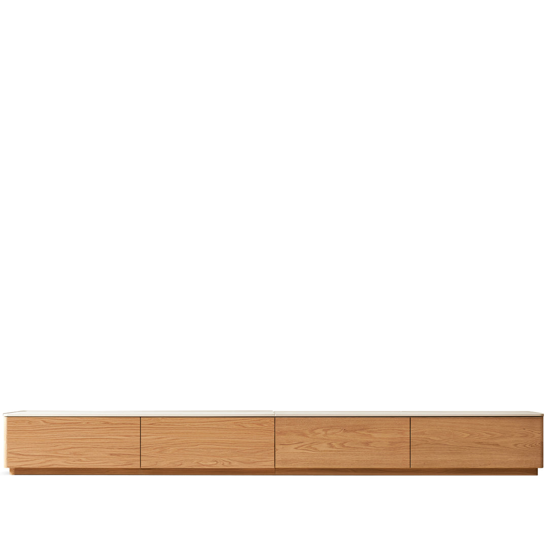 Minimalist oak wood sintered stone tv console lino detail 12.