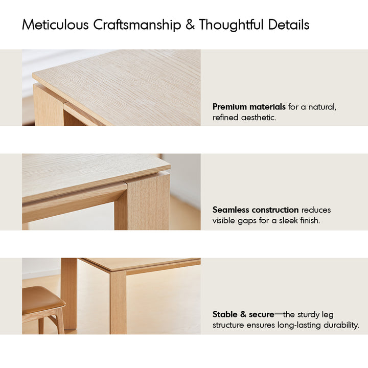 Minimalist oak wood veneer plywood dining table horizon situational feels.