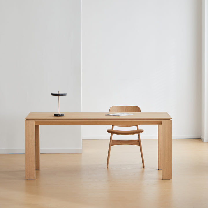 Minimalist oak wood veneer plywood dining table horizon detail 3.