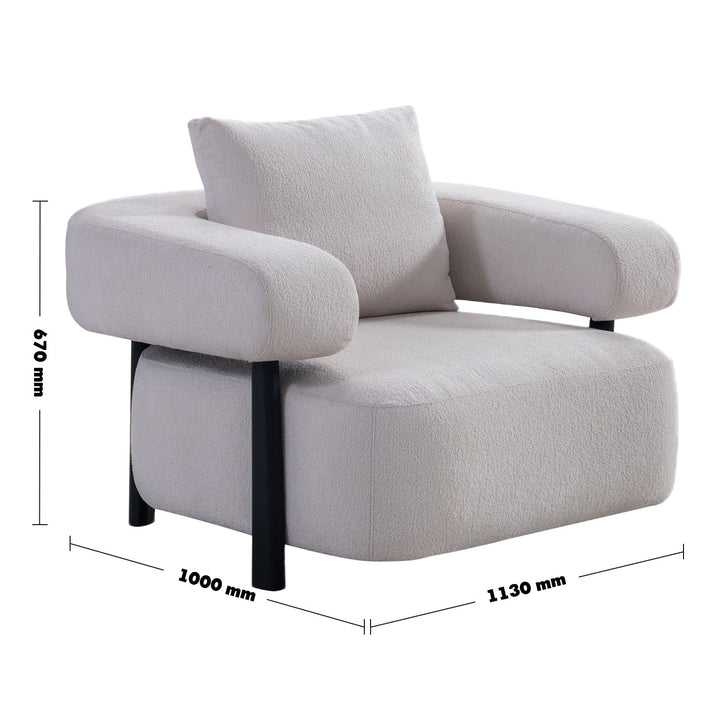 Minimalist sherpa fabric 1 seater sofa simplicity size charts.