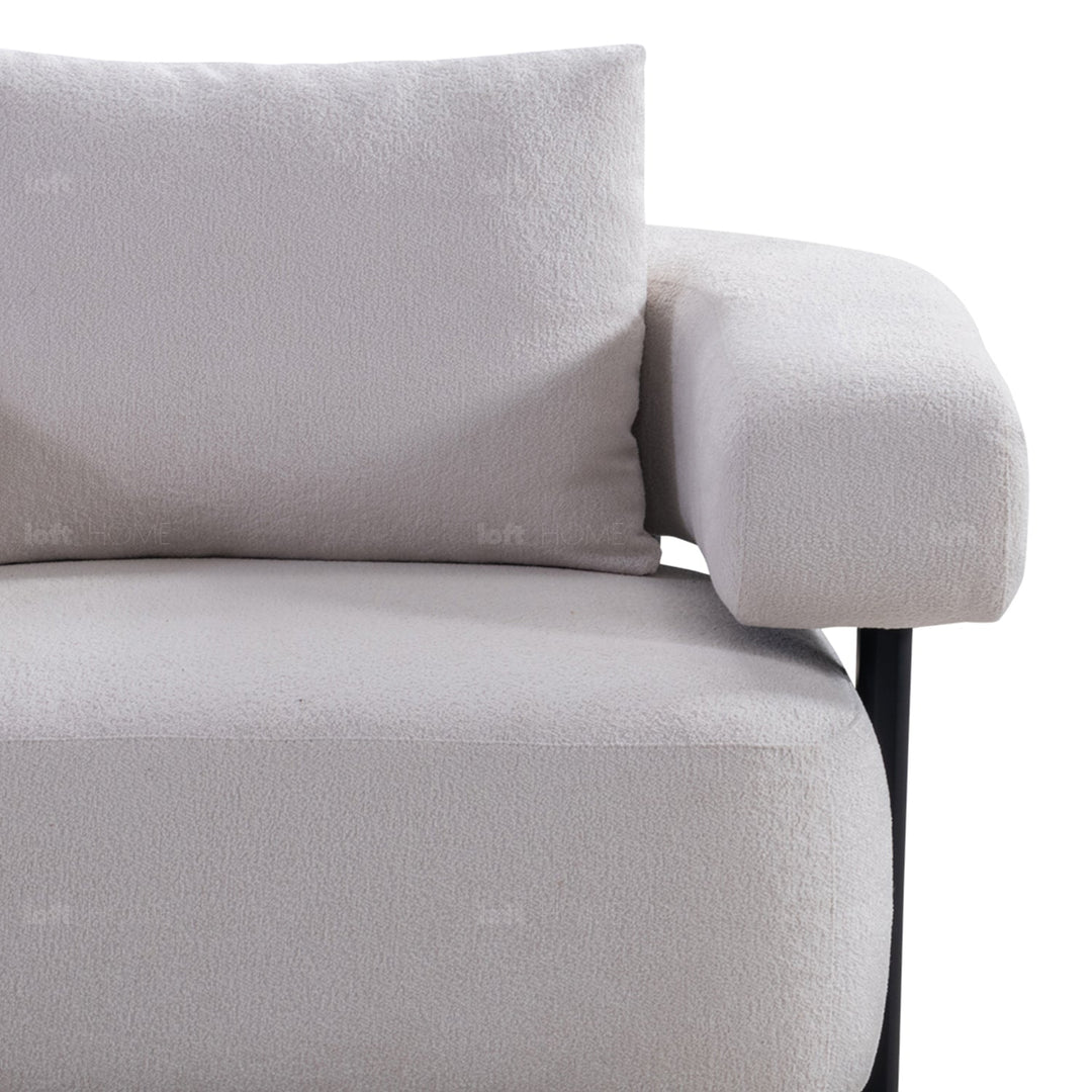 Minimalist sherpa fabric 1 seater sofa simplicity material variants.