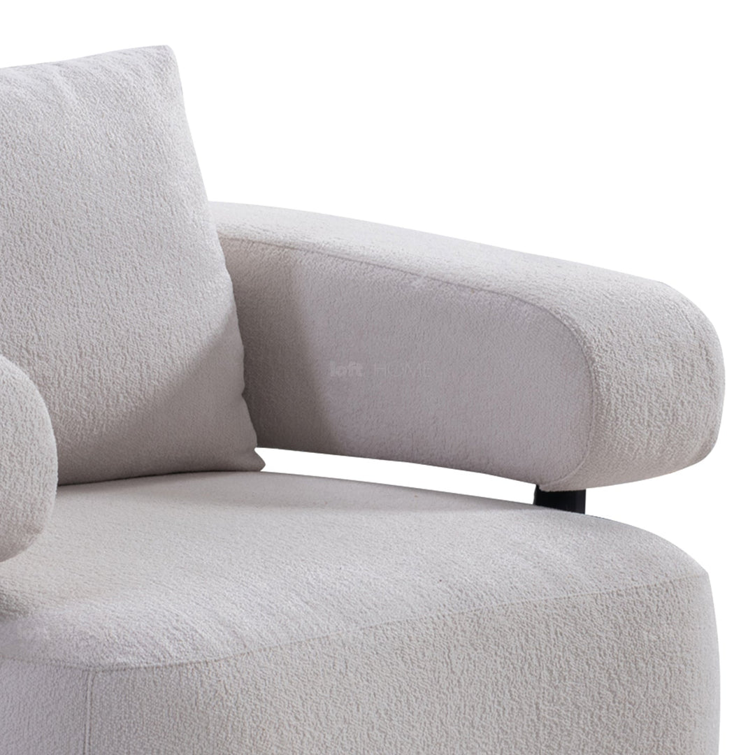 Minimalist sherpa fabric 1 seater sofa simplicity in real life style.