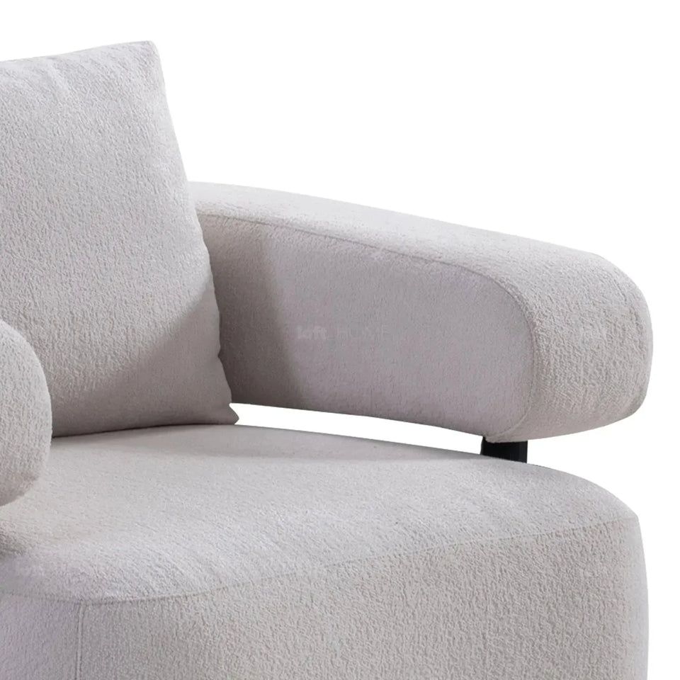 Modern sherpa fabric 1 seater sofa simplicity in real life style.
