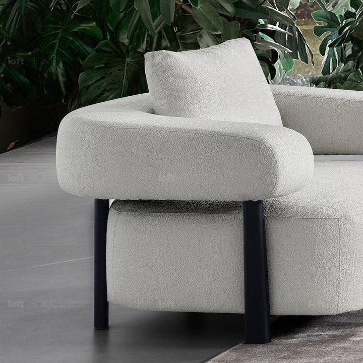 Minimalist sherpa fabric 1 seater sofa simplicity with context.
