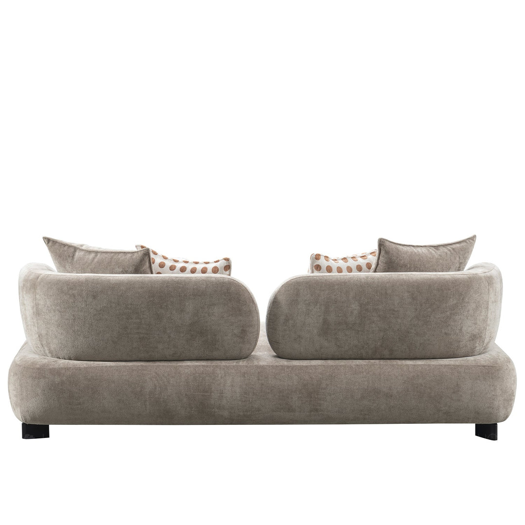 Minimalist sherpa fabric 2 seater sofa calyx color swatches.