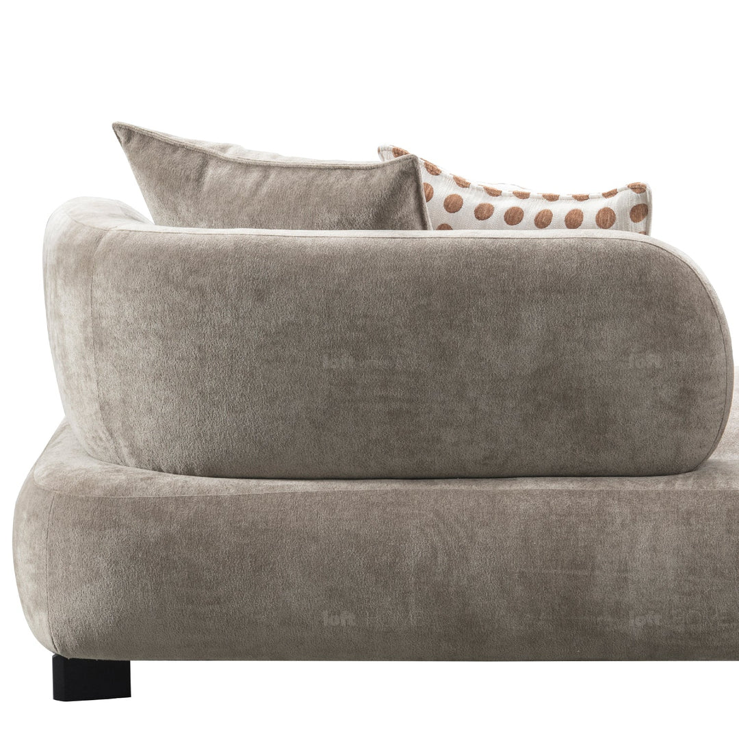 Minimalist sherpa fabric 2 seater sofa calyx in details.