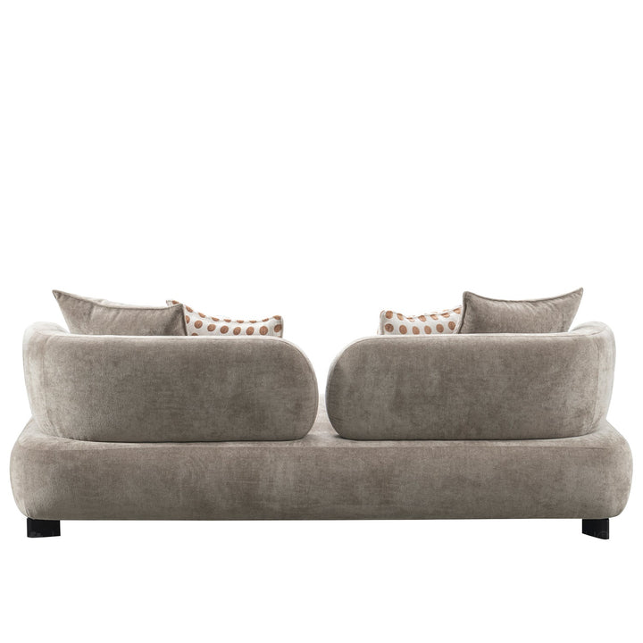 Minimalist sherpa fabric 3 seater sofa calyx color swatches.