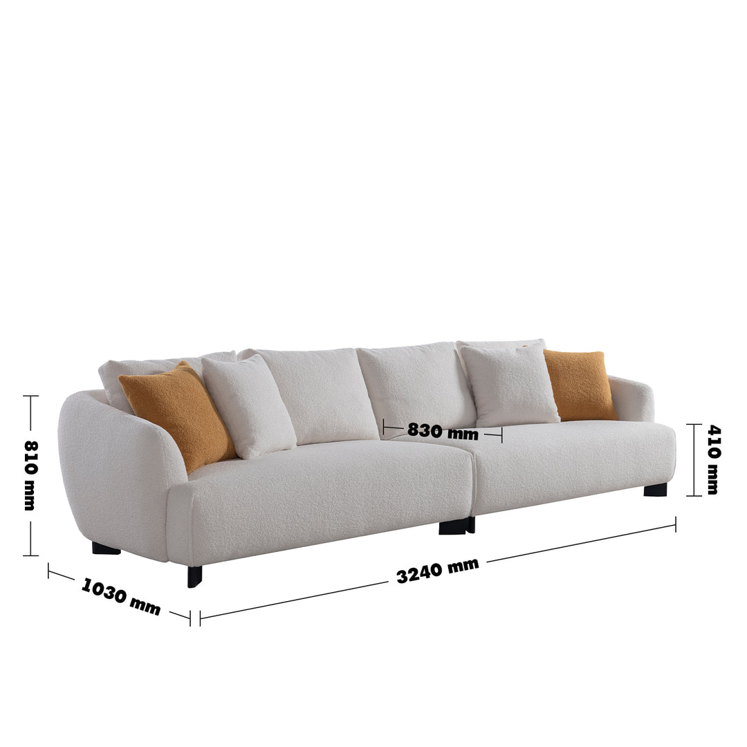 Minimalist Sherpa Fabric 3.5 Seater Sofa SAFFRON