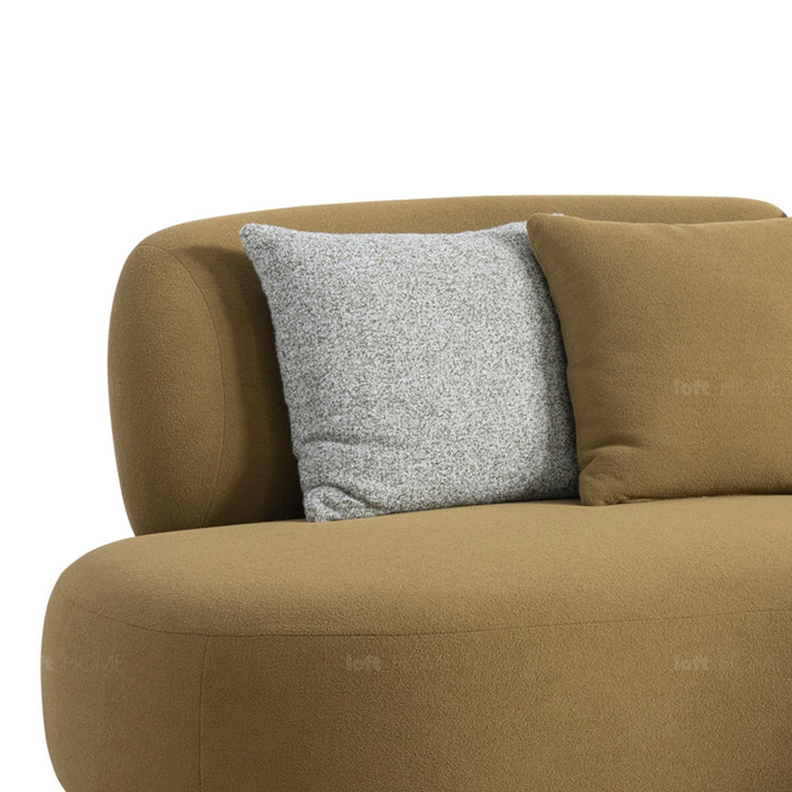 Minimalist sherpa fabric 4.5 seater sofa arch with context.