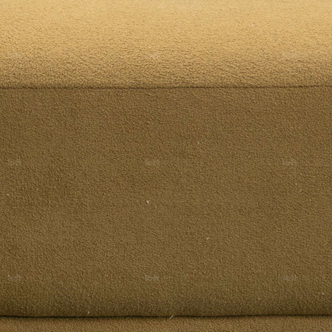 Minimalist sherpa fabric 4.5 seater sofa berlin in panoramic view.