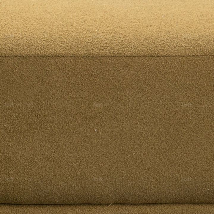 Minimalist sherpa fabric 4.5 seater sofa berlin in panoramic view.