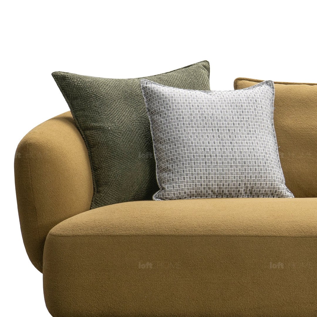 Minimalist sherpa fabric 4.5 seater sofa berlin material variants.