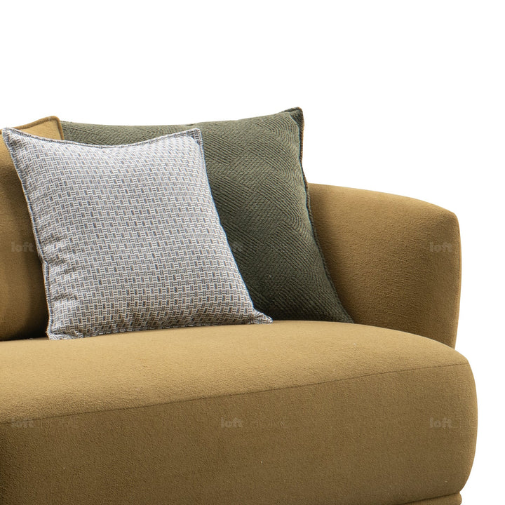 Minimalist sherpa fabric 4.5 seater sofa berlin with context.