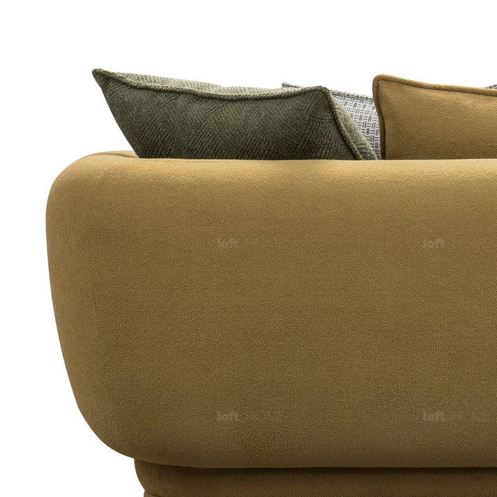 Minimalist sherpa fabric 4.5 seater sofa berlin in details.
