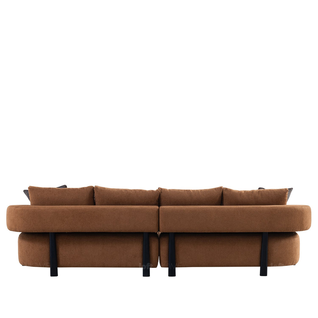 Minimalist sherpa fabric 4.5 seater sofa echo material variants.