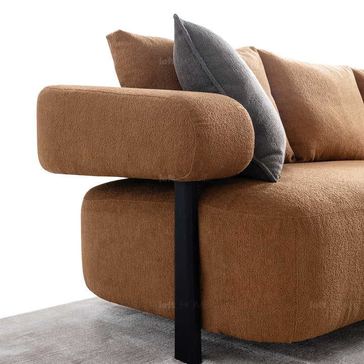 Minimalist sherpa fabric 4.5 seater sofa echo in real life style.
