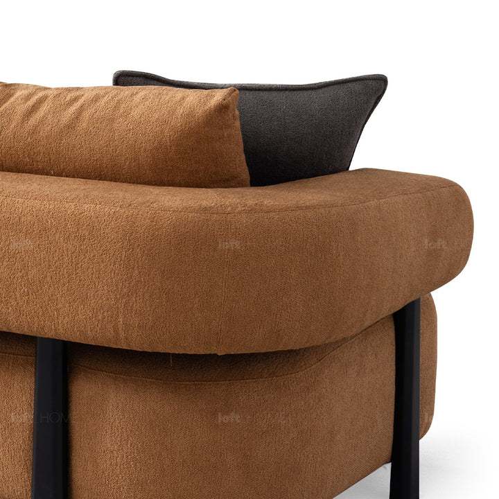 Minimalist sherpa fabric 4.5 seater sofa echo in details.
