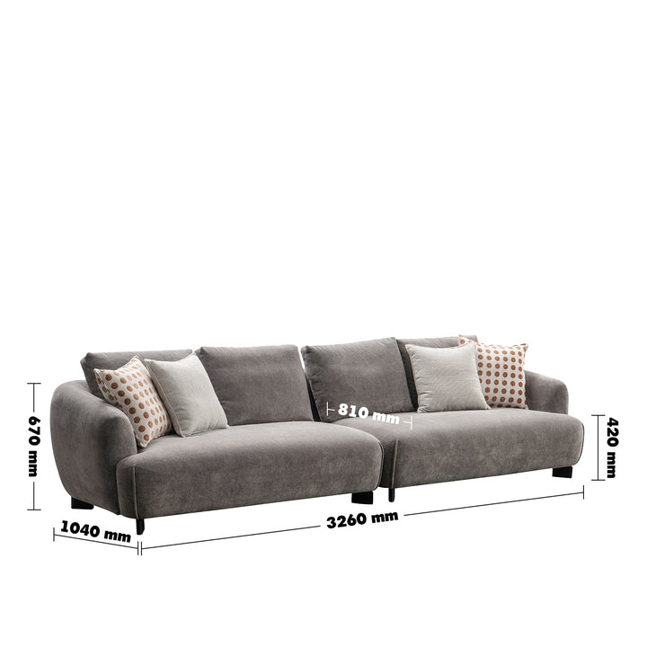 Minimalist sherpa fabric 4.5 seater sofa grand size charts.