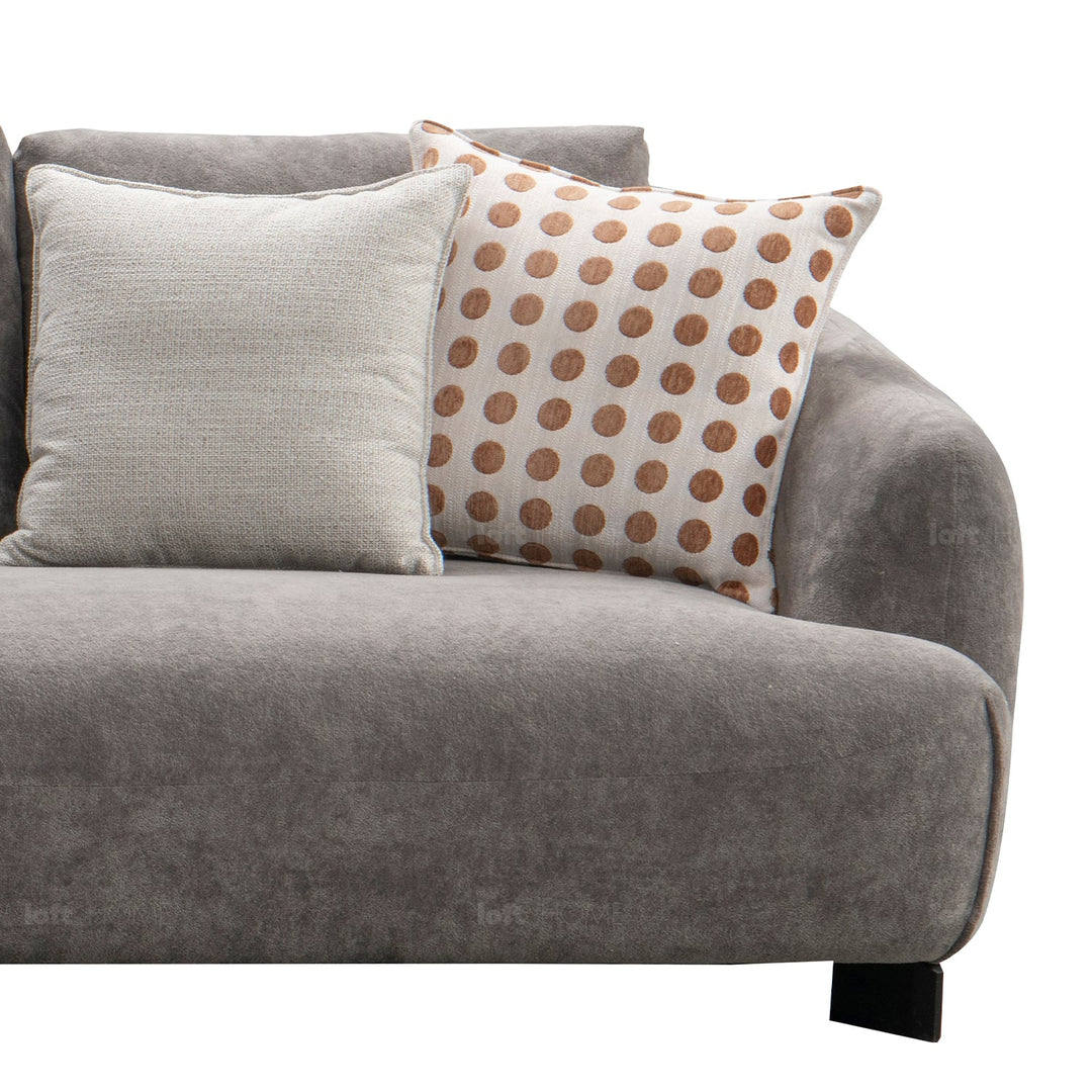 Minimalist sherpa fabric 4.5 seater sofa grand material variants.