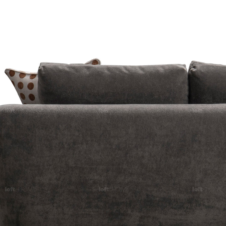Minimalist sherpa fabric 4.5 seater sofa grand in details.