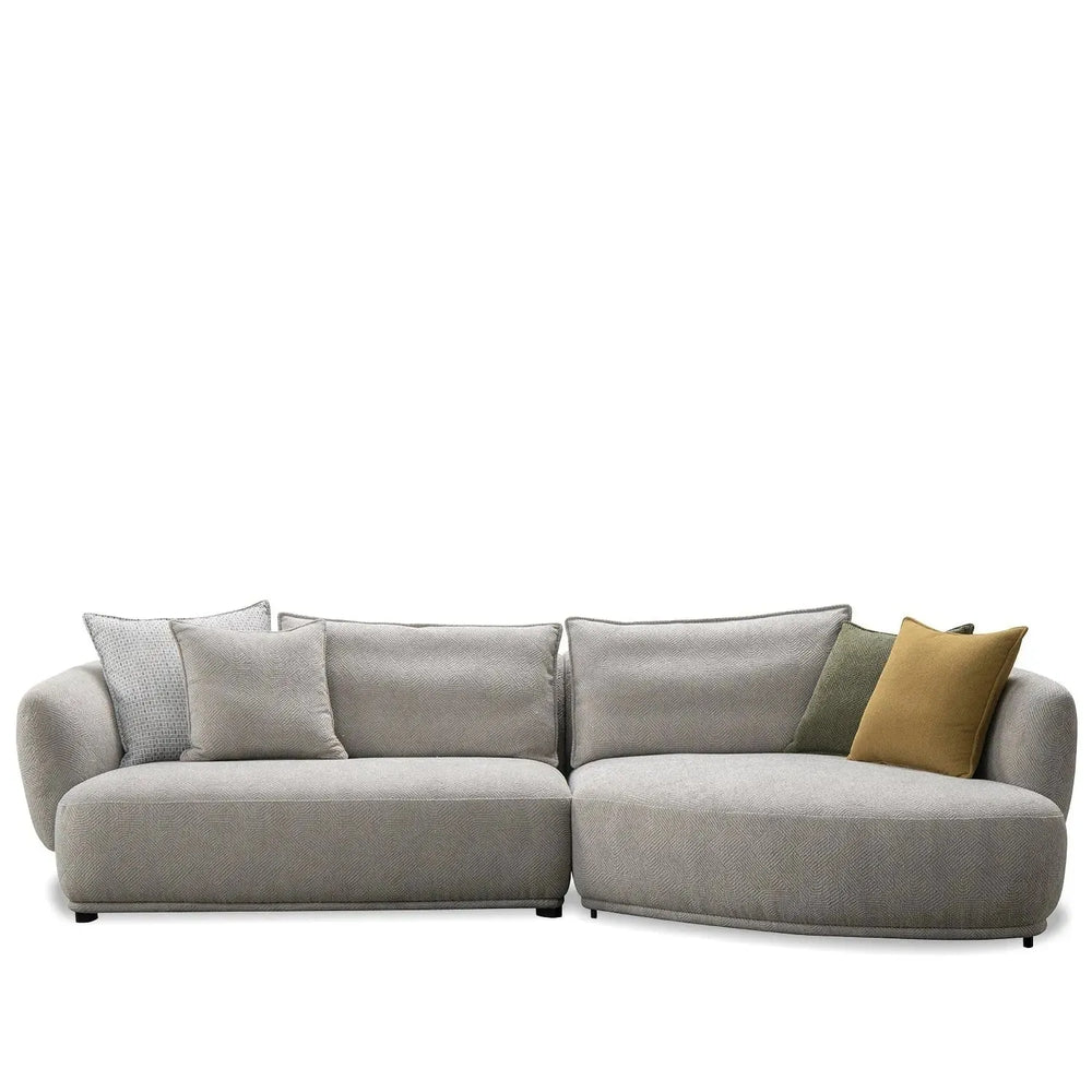 Minimalist sherpa fabric l shape sectional sofa granitova 3+l in white background.