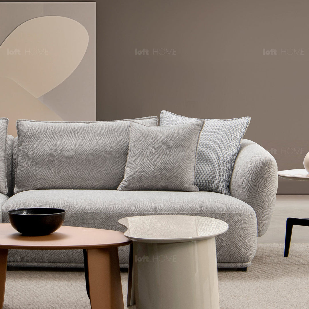 Minimalist sherpa fabric l shape sectional sofa granitovã� 3+l in close up details.