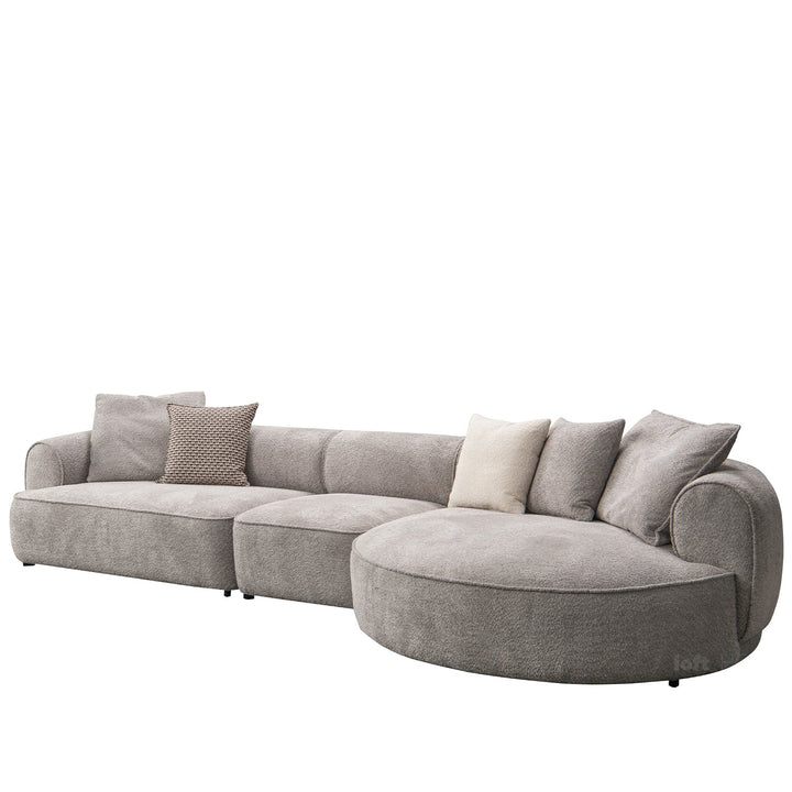 Minimalist sherpa fabric l shape sectional sofa living 4+l layered structure.
