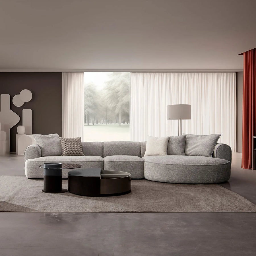 Minimalist sherpa fabric l shape sectional sofa living 4+l primary product view.