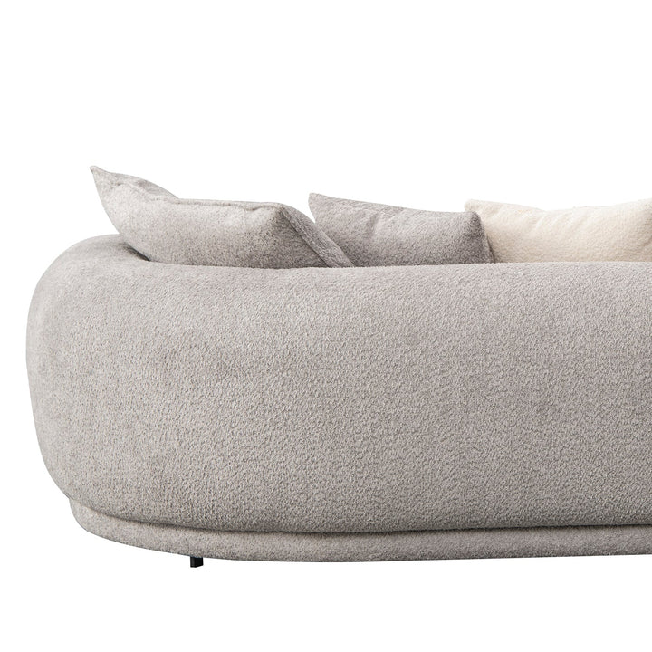 Minimalist sherpa fabric l shape sectional sofa living 4+l in close up details.