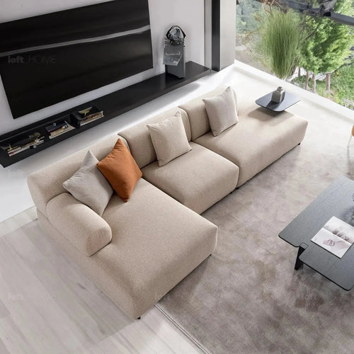 Minimalist Sherpa Fabric L Shape Sectional Sofa NOBLE 4+L Good to Know Preview-1