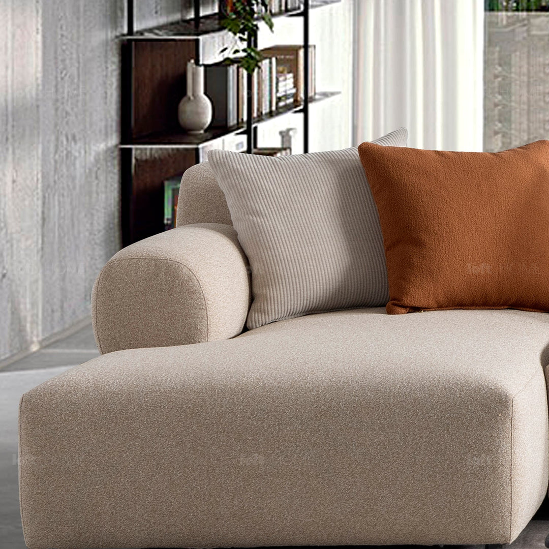 Minimalist sherpa fabric l shape sectional sofa noble in details.