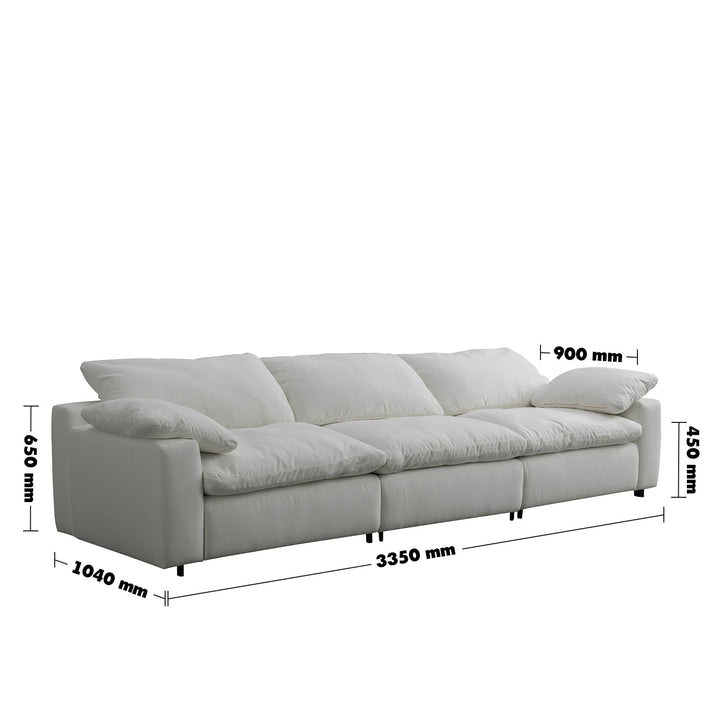 Minimalist suede fabric 4.5 seater sofa cloud size charts.