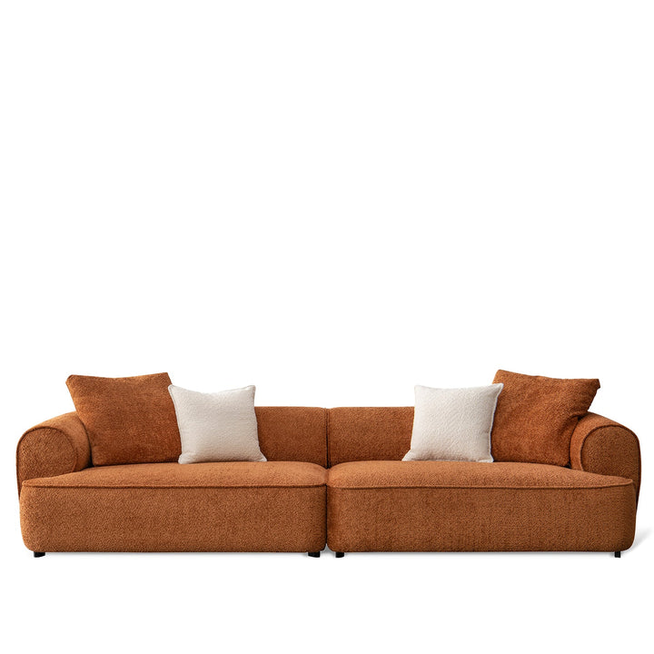 Minimalist teddy fabric 4.5 seater sofa elegant in white background.