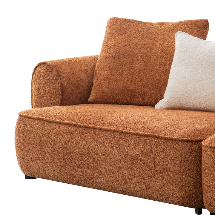 Minimalist teddy fabric 4.5 seater sofa elegant in real life style.