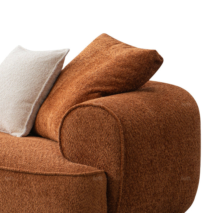 Minimalist teddy fabric 4.5 seater sofa elegant with context.
