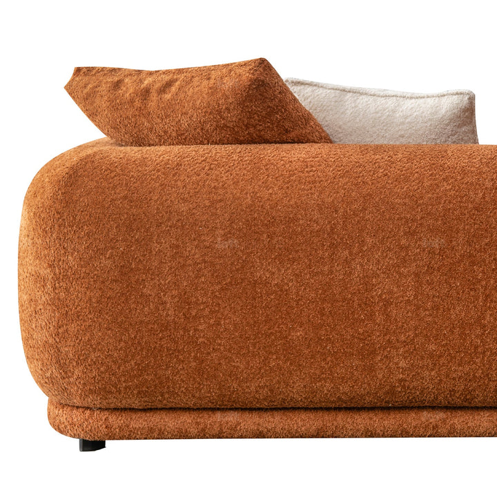 Minimalist teddy fabric 4.5 seater sofa elegant in details.