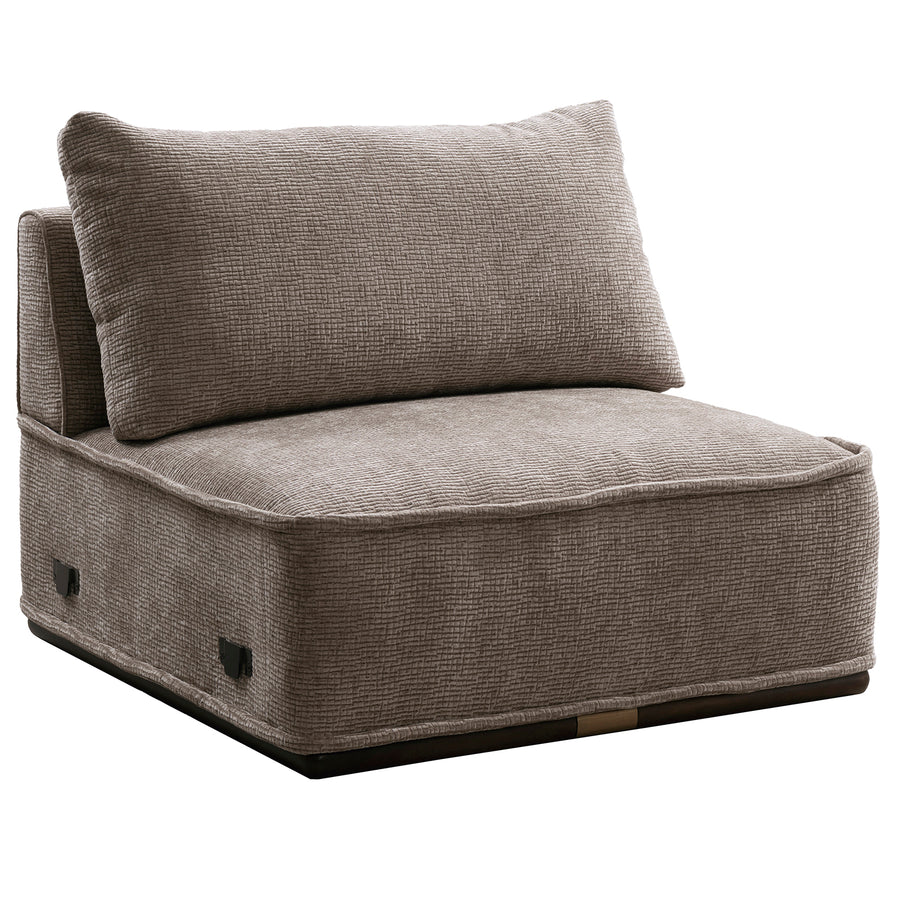 Minimalist corduroy velvet fabric modular armless 1 seater sofa cordy in white background.