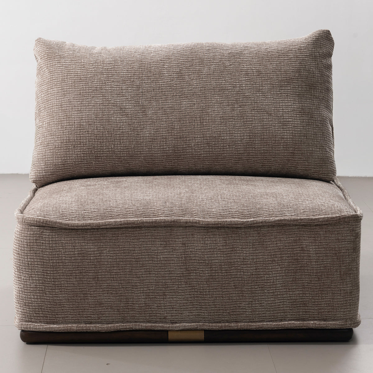 Minimalist corduroy velvet fabric modular armless 1 seater sofa cordy color swatches.