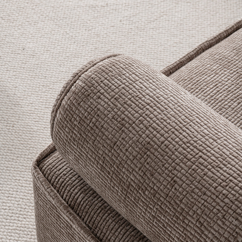 Minimalist corduroy velvet fabric modular corner 1 seater sofa cordy color swatches.