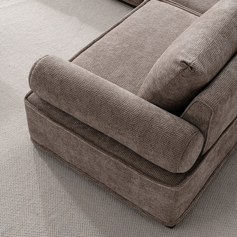Minimalist corduroy velvet fabric modular corner 1 seater sofa cordy with context.