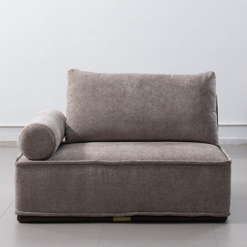 Minimalist corduroy velvet fabric modular corner 1 seater sofa cordy in details.