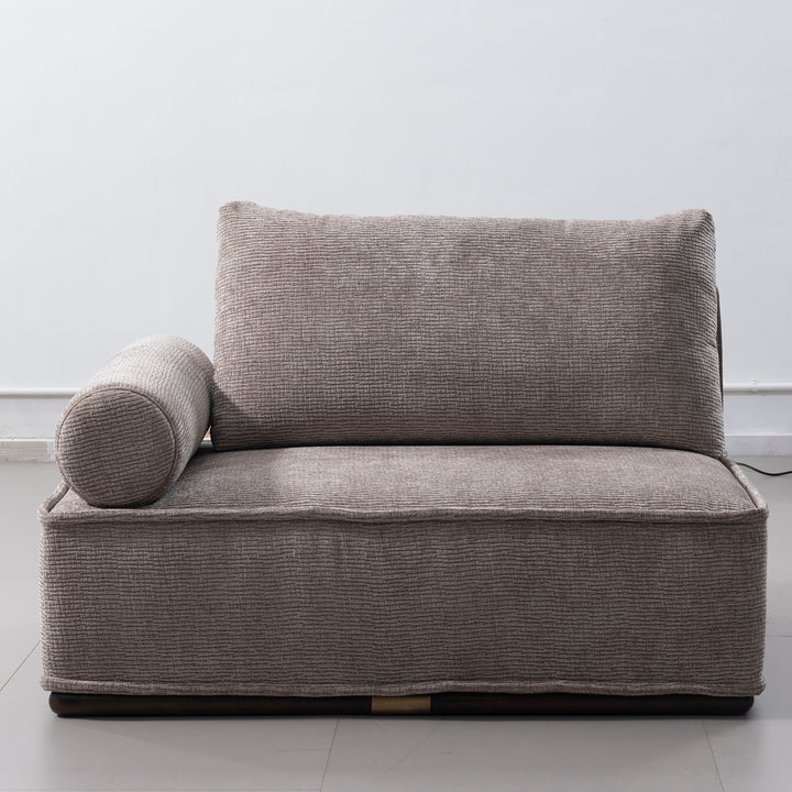 Minimalist corduroy velvet fabric modular l shape sectional sofa 4+l cordy in still life.