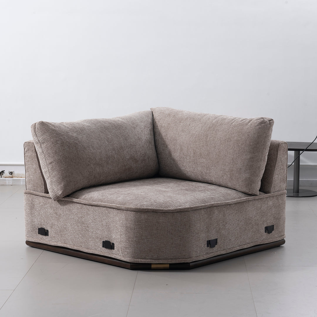 Minimalist corduroy velvet fabric modular l shape sectional sofa 4+l cordy detail 1.