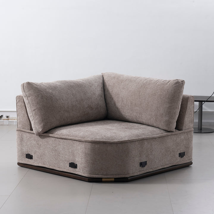 Minimalist corduroy velvet fabric modular l shape sectional sofa 4+l cordy detail 1.