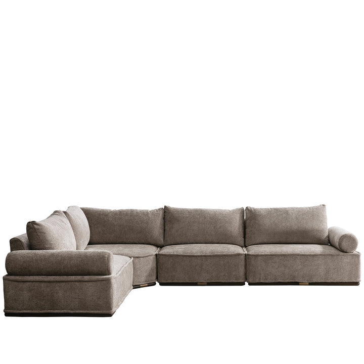 Minimalist corduroy velvet fabric modular l shape sectional sofa 4+l cordy detail 2.