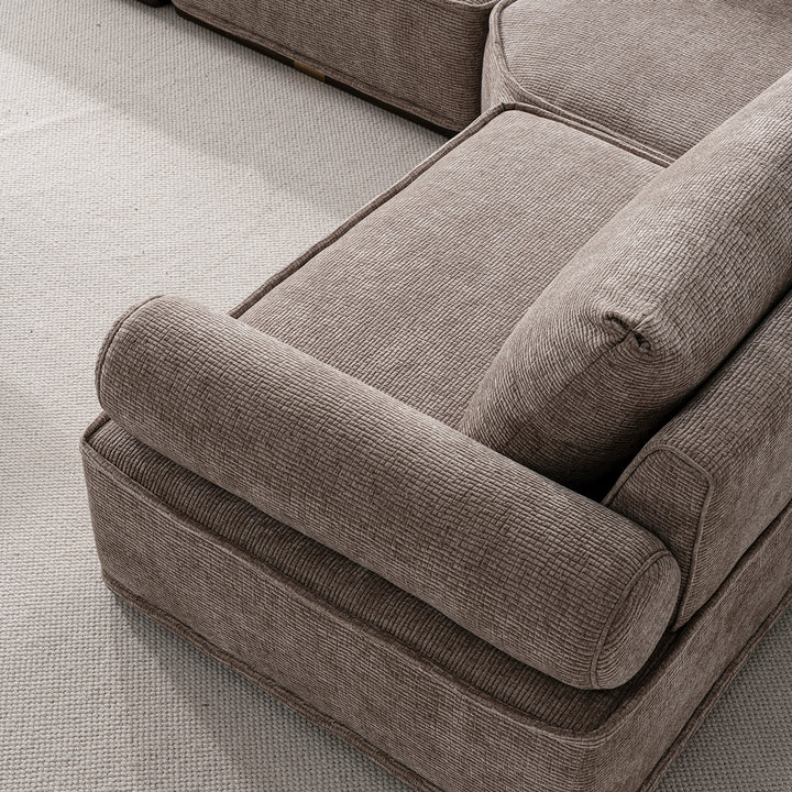 Minimalist corduroy velvet fabric modular l shape sectional sofa 4+l cordy in details.