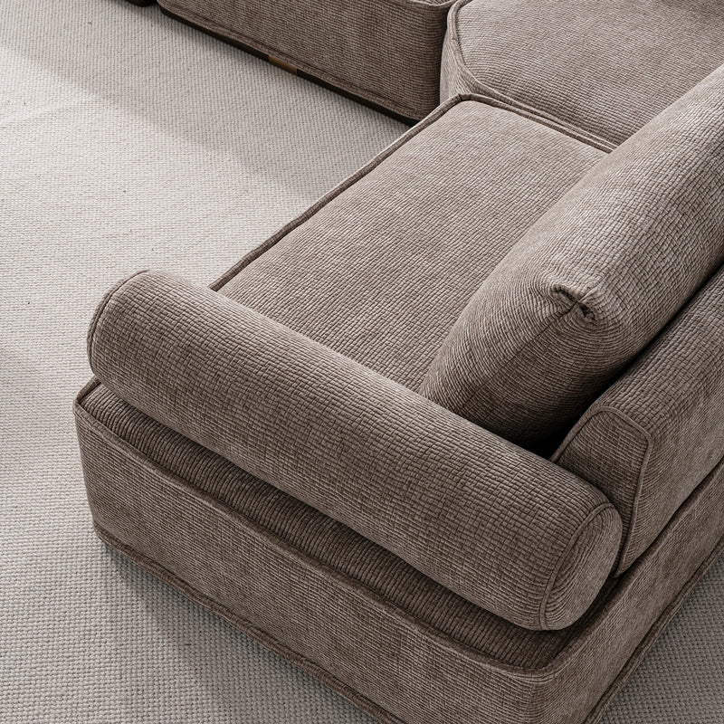 Minimalist corduroy velvet fabric modular l shape sectional sofa 4+l cordy in details.